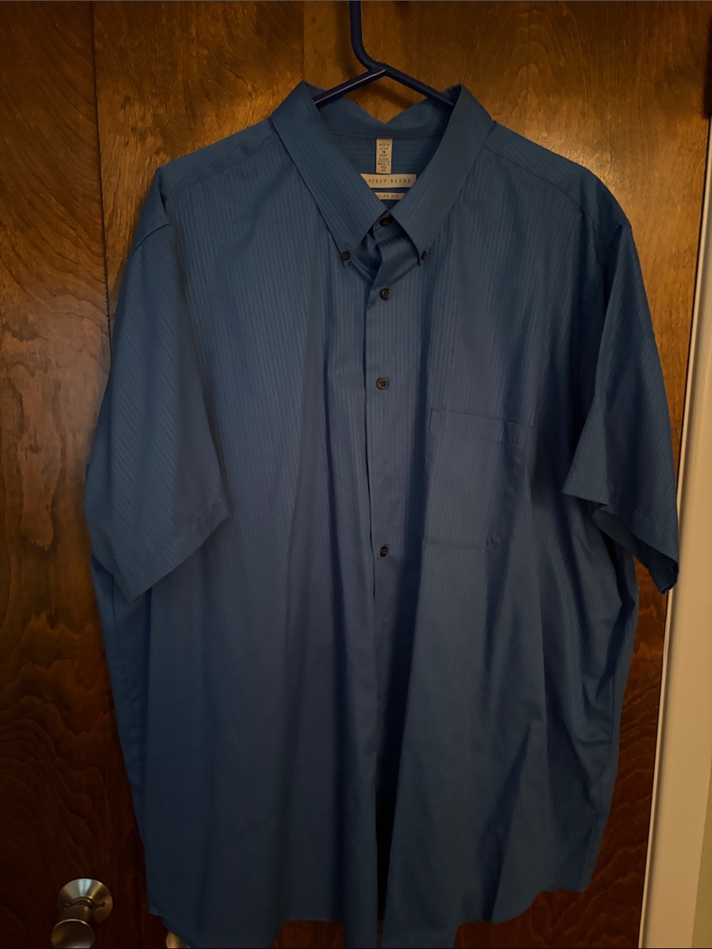 Geoffrey Beene Blue Short-Sleeve Button-Down Shirt